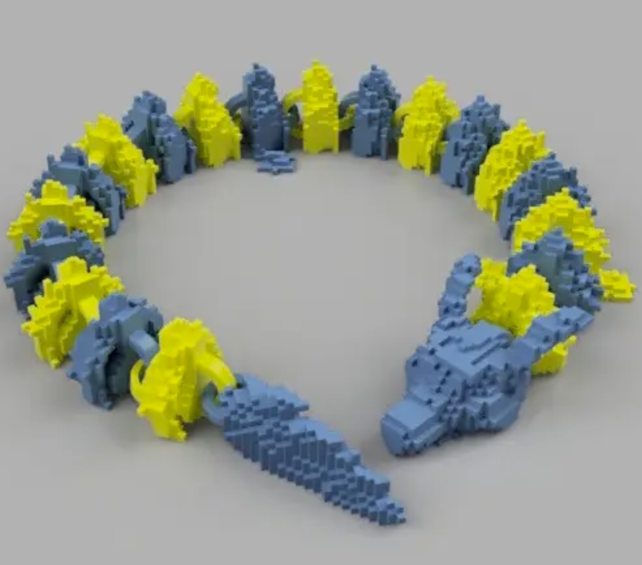 Artikulierter Voxel-Drache Articulated Voxel Dragon