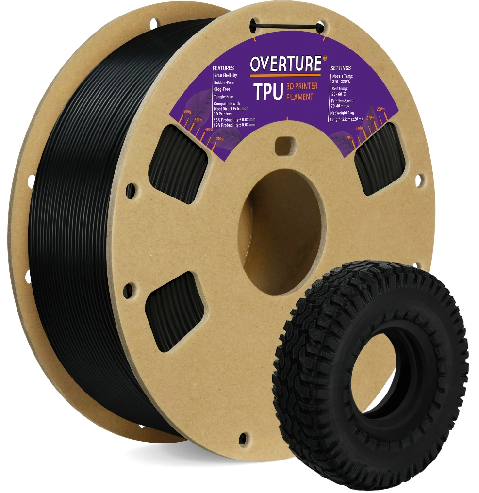 Overture TPU 3D Printer Filament