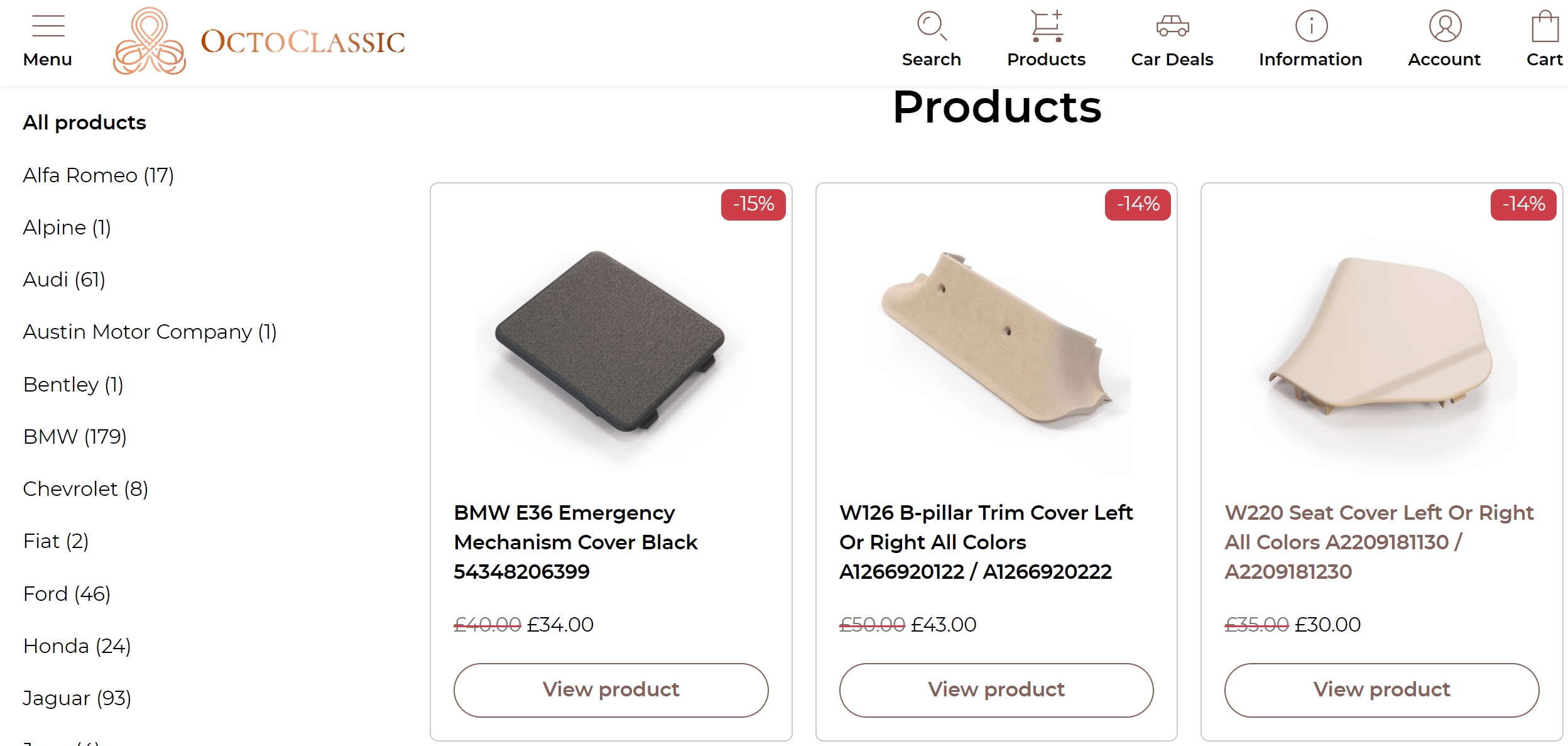 OctoClassic 3D-gedruckte Autoteile OctoClassic 3D Printed Car Parts