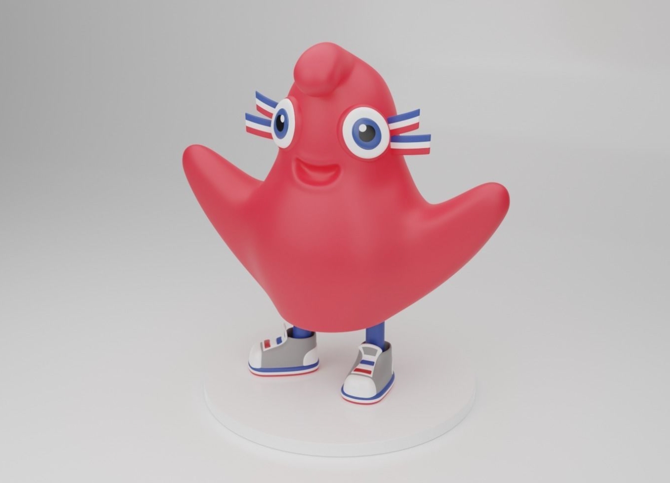 Maskottchen der Olympischen Spiele 2024 in Paris, 3D-Modell 2024 Paris Olympics Mascot 3D Model