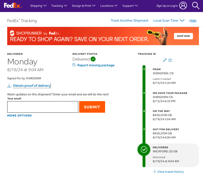 Versand von 3D-gedruckten Teilen 3d printed part shipping
