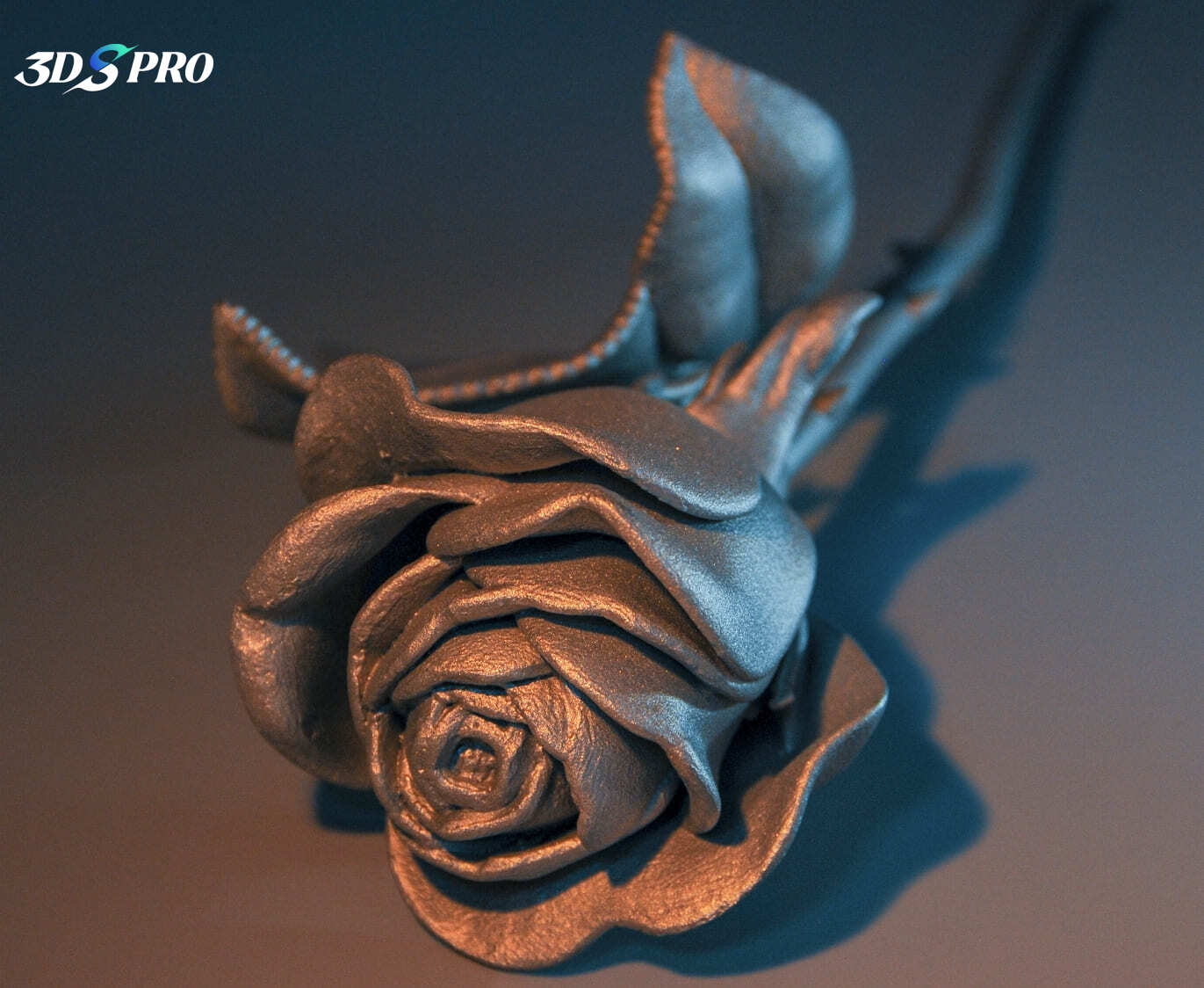 3D-gedruckte Rose_perlgestrahlt 3d printed rose_bead blasted