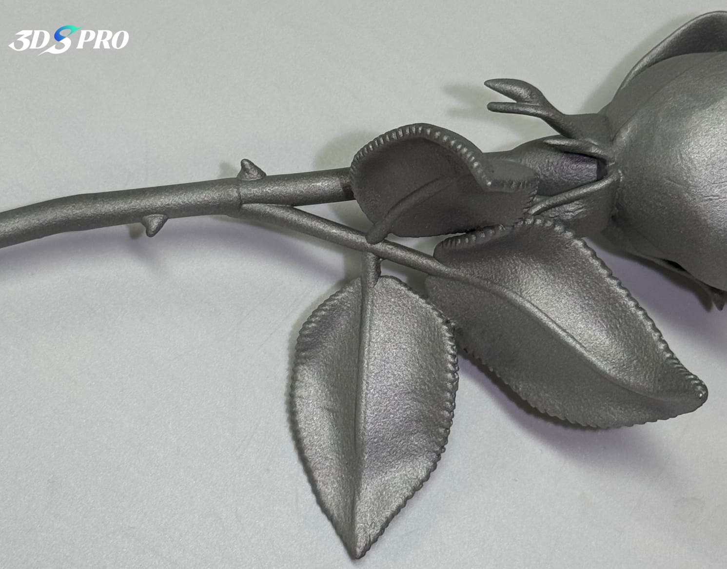3D-gedrucktes Rose_Metall 3D-gedruckte_Details 3d printed rose_metal 3d printed_details