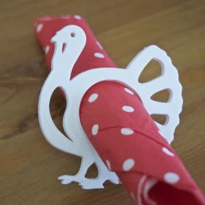 3D-gedruckter Truthahn-Serviettenring 3d printed turkey napkin ring