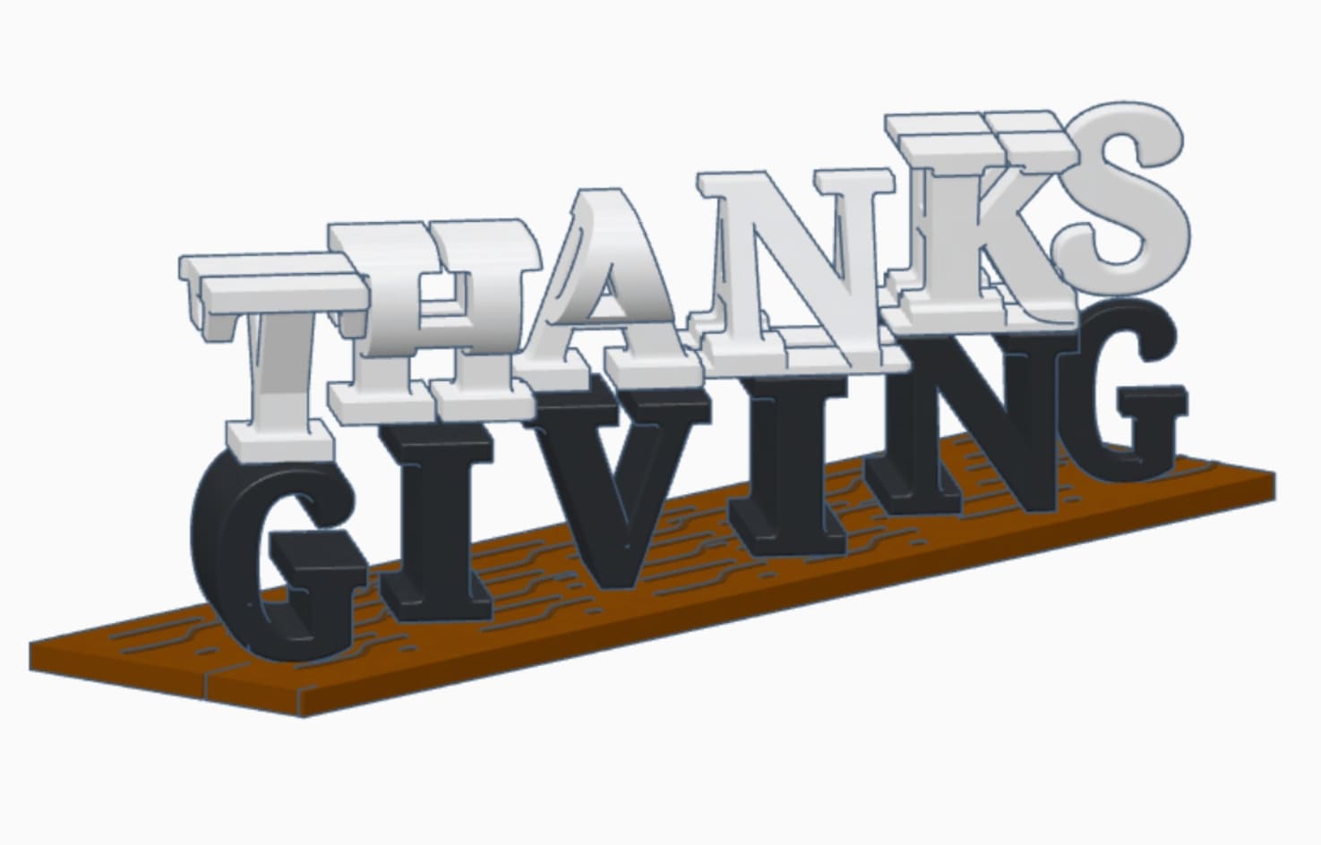 3D-gedruckter Happy Thanksgiving Flip-Text 3d printed happy thanksgiving flip text